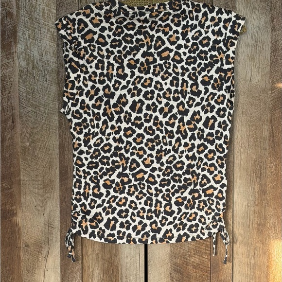DKNY Black and Brown Leopard Print Muscle Tee - Picture 9 of 16